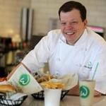Executive chef Paul Wahlberg at Wahlburgers in Hingham.